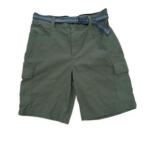 Orvis Men’s 34” Green Outdoor Camping Hiking Cargo Athletic Belted Casual Shorts